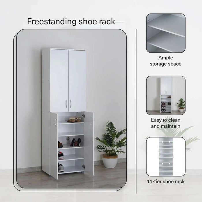 Vasagle Shoe Rack 33 Pairs With 4 Door -White