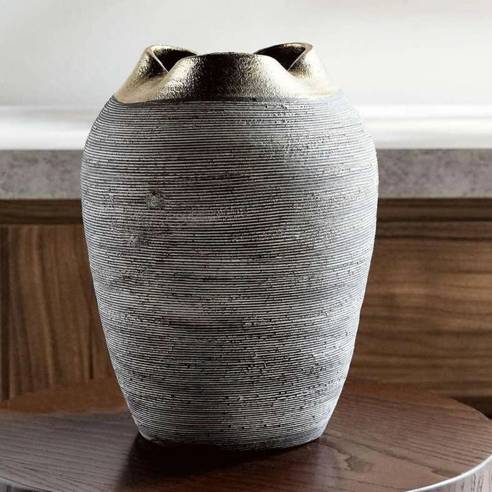 Vayu Ceramic Vase 22X22X28.5Cm - Grey