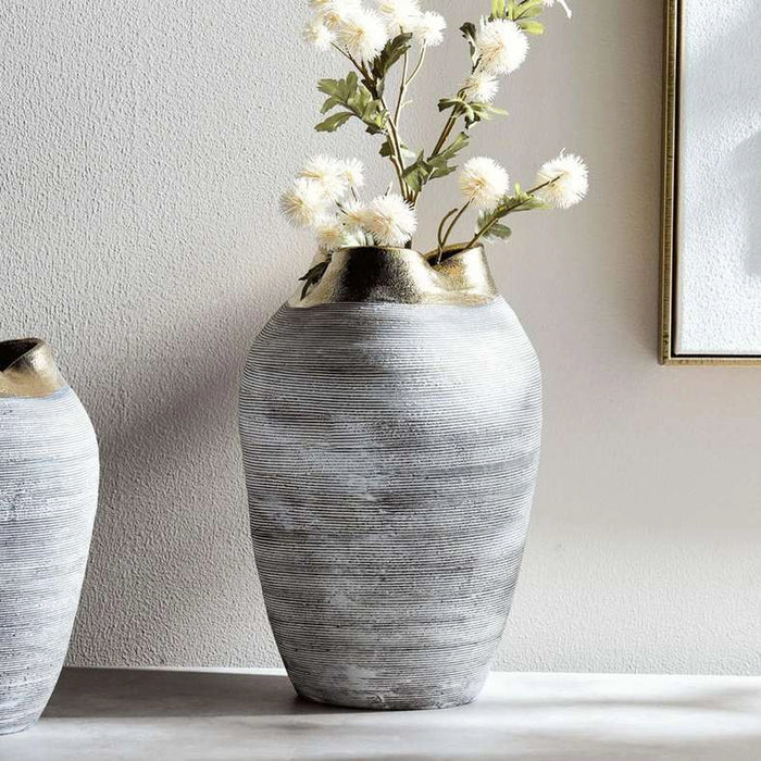 Vayu Ceramic Vase 23.5X23.5X35.5Cm - Grey
