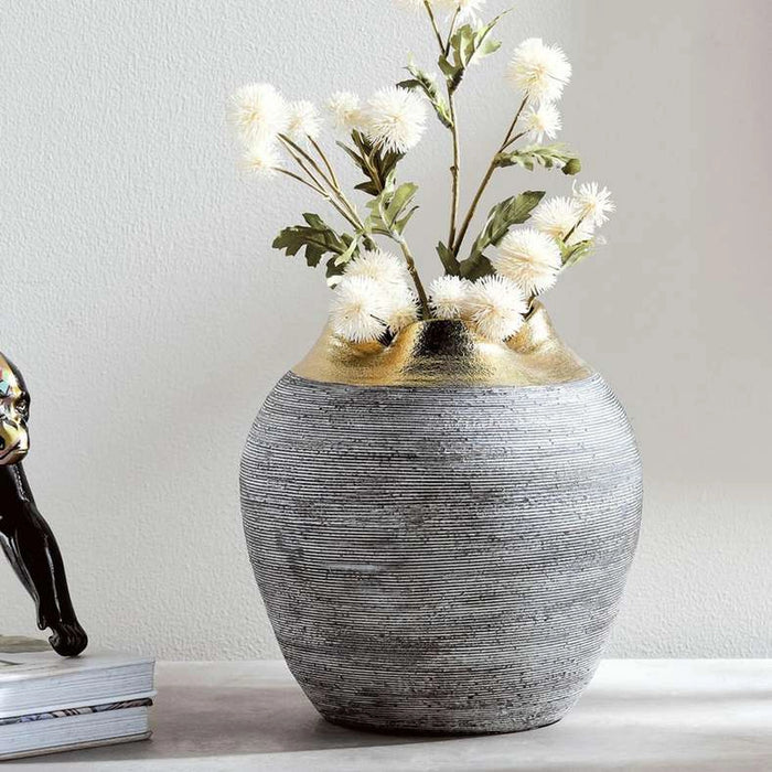 Vayu Ceramic Vase 25.5X25.5X26.5Cm - Grey