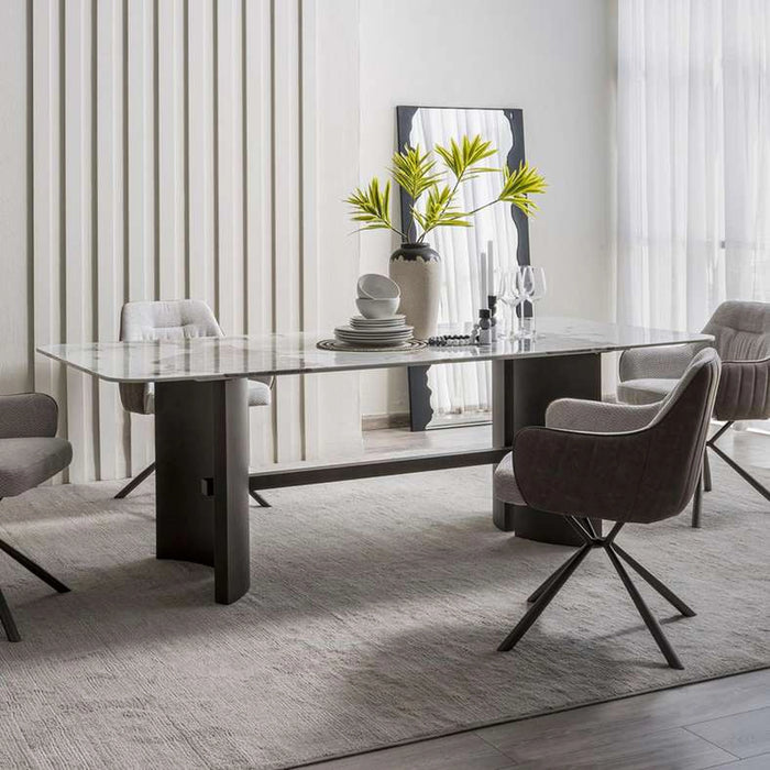 Vedette 8 Seater Dining Table - Beige Grey