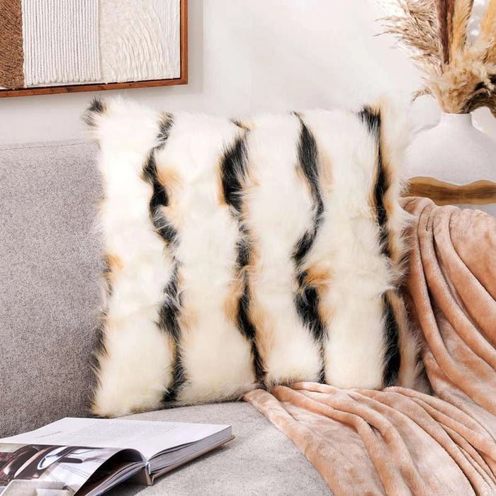 Vedrina Fur Filled Cushion 50X50Cm - Cream