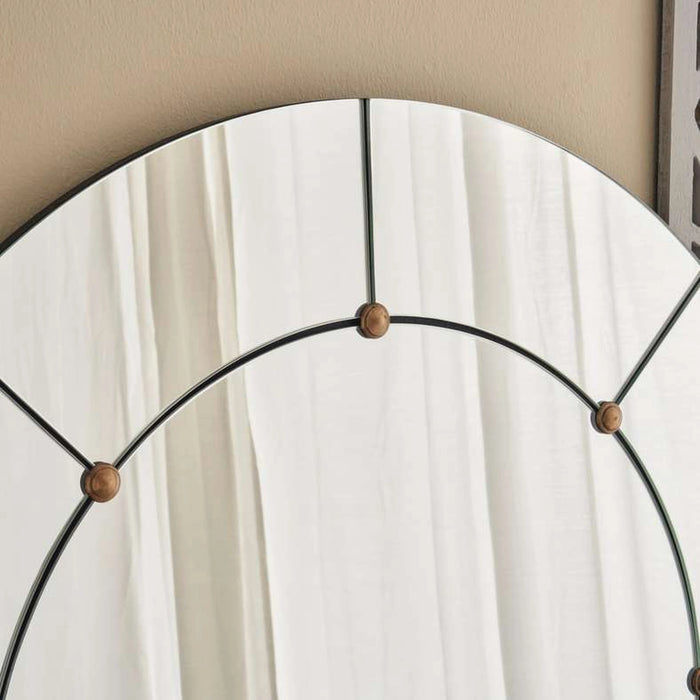 Vega Handmade Brass Arch Floor Mirror 90X4X183 - Black