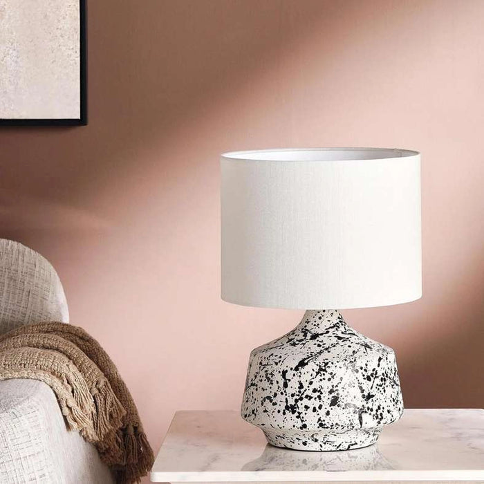 Vegan E27 Ceramic Table Lamp 30X43Cm - White/Black