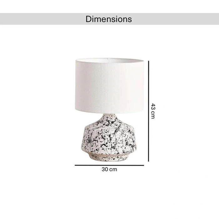 Vegan E27 Ceramic Table Lamp 30X43Cm - White/Black