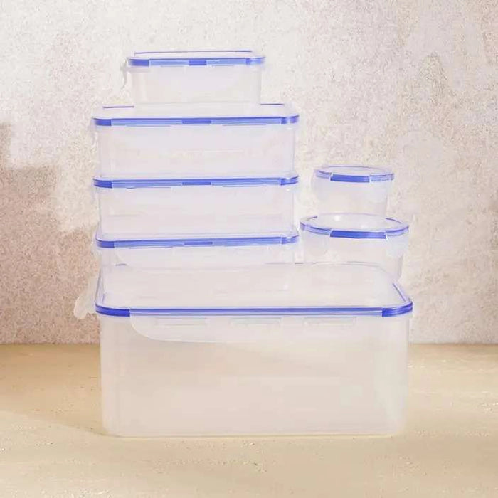 Velanto 7-Piece Lock & Lock Food Container -Clear & Blue