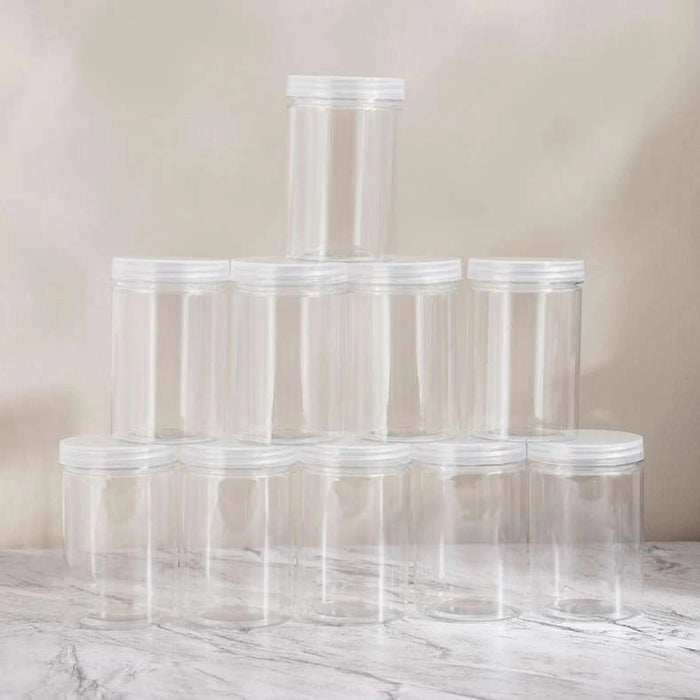 Velas 10-Piece Storage Jar 300Ml -Clear &White