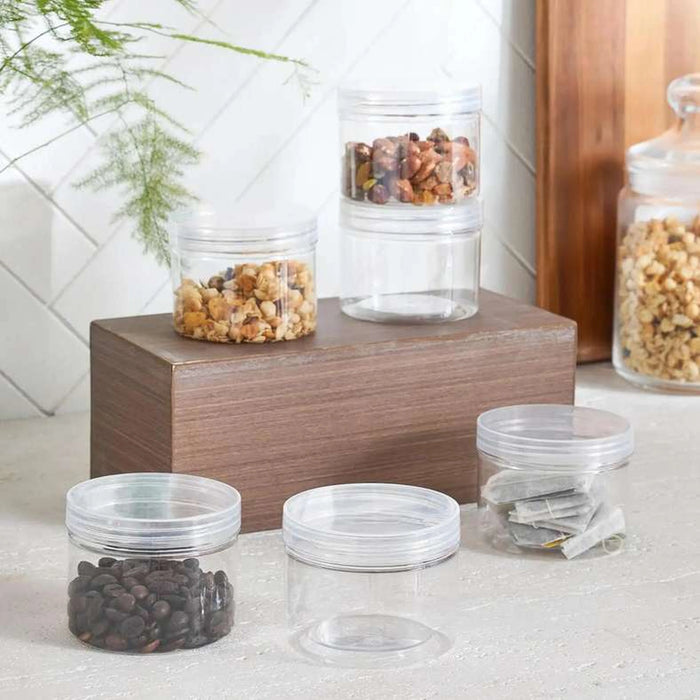 Velas 6-Piece Storage Jar 350Ml -Clear &White