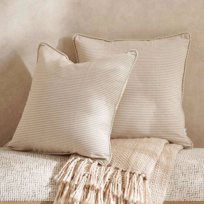 Velisha Pinstripe 2Peice Cushion Cover Set 50X50Cm - Beige