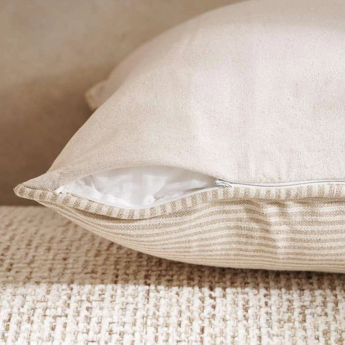 Velisha Pinstripe 2Peice Cushion Cover Set 50X50Cm - Beige
