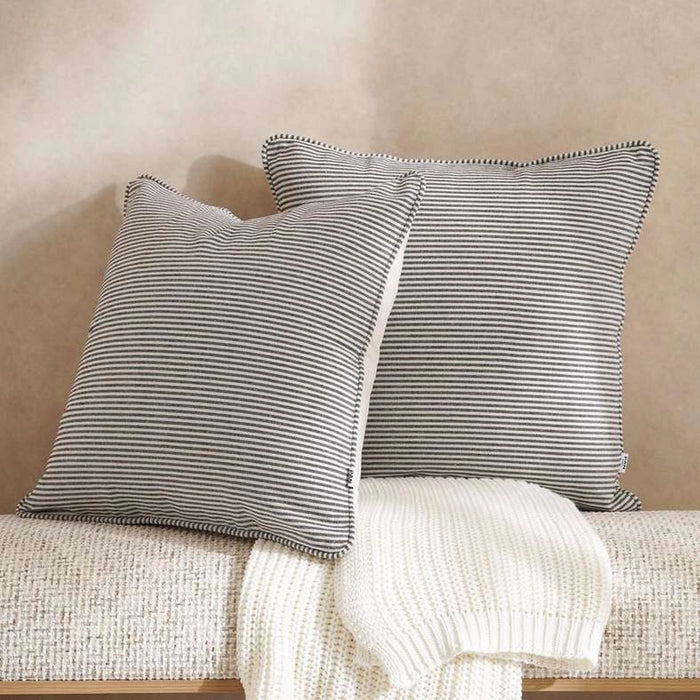 Velisha Pinstripe 2Piece Coushion Cover Set 50X50Cm - Navy