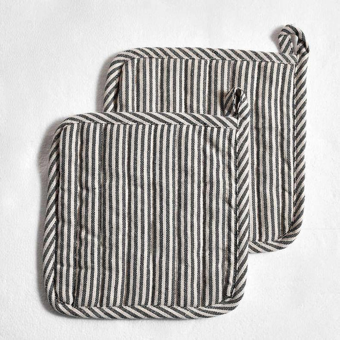 Velisha Pinstripe 2Piece Pot Holder Set 20X20Cm - Navy