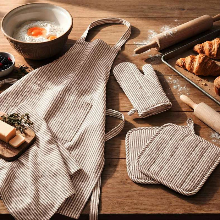 Velisha Pinstripe 3Piece Kitchen Towel Set 50X70Cm - Beige