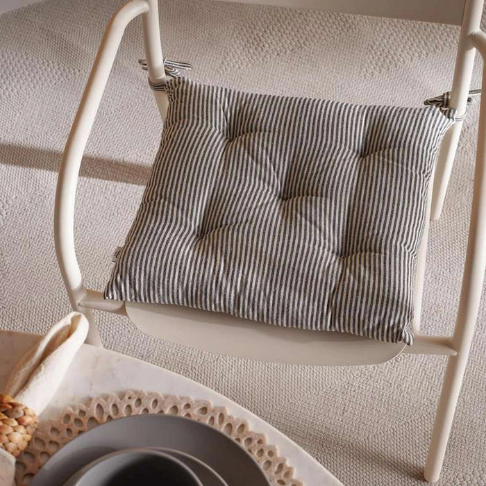Velisha Pinstripe Chair Pad 40X40Cm - Navy