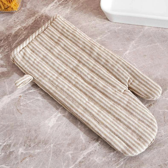 Velisha Pinstripe Oven Mitten 18X33Cm - Beige