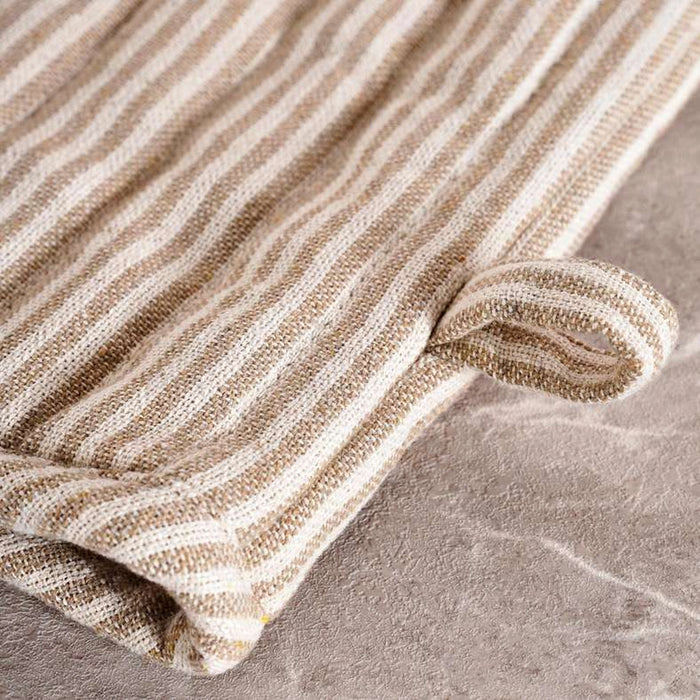 Velisha Pinstripe Oven Mitten 18X33Cm - Beige