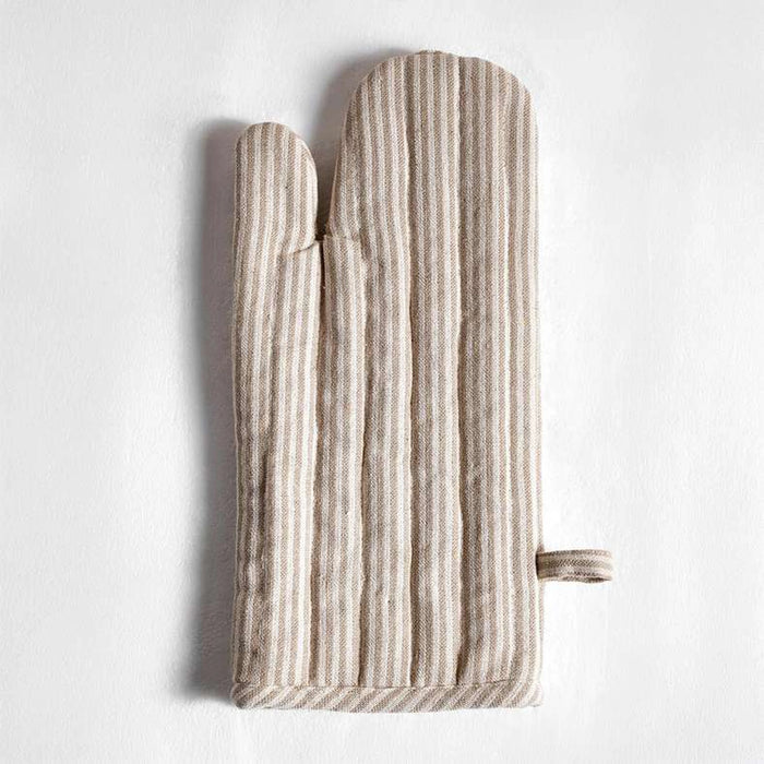Velisha Pinstripe Oven Mitten 18X33Cm - Beige
