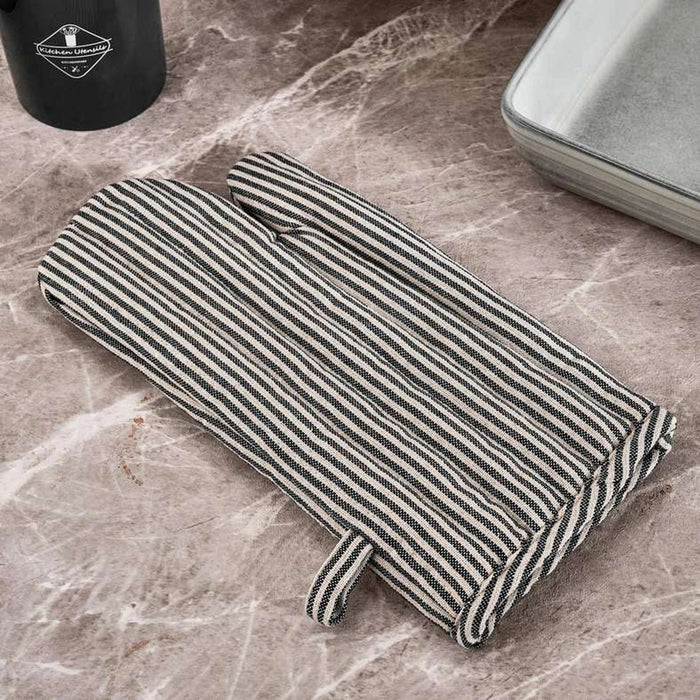 Velisha Pinstripe Oven Mitten 18X33Cm - Navy