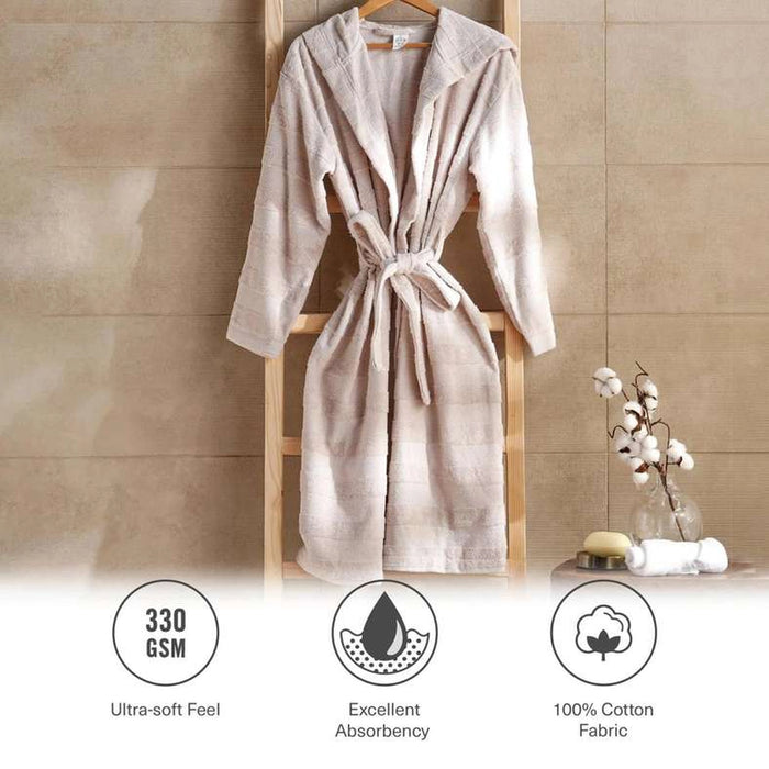 Velora Hooded Bathrobe S/M-Beige
