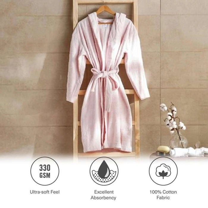 Velora Hooded Bathrobe S/M-Rose