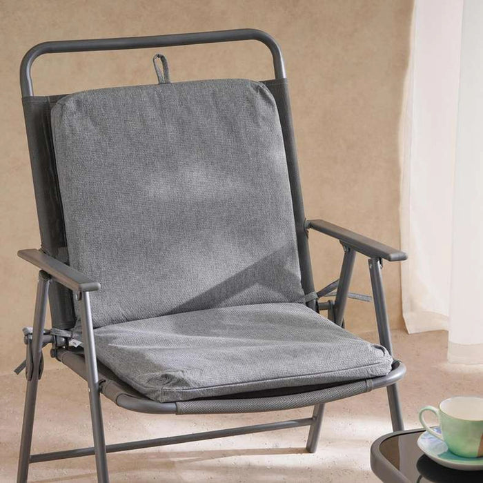 Velora Textured Water Repellant Outdoor Filled Chair Cushion 43X90X5Cm - Grey