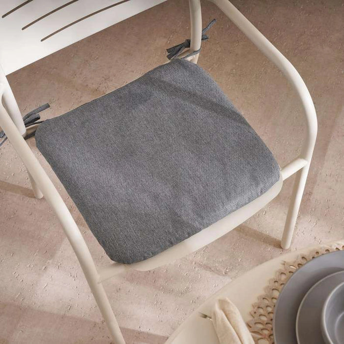 Velora Textured Water Repellant Outdoor Filled Chair Pad 40X40X5Cm - Grey