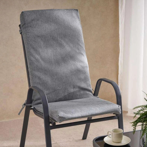 Velora Textured Water Repellant Outdoor Sun Lounger Seat Pads 43X114X5Cm - Grey PAN HOME