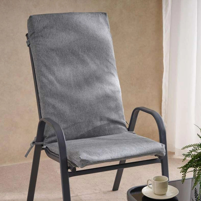 Velora Textured Water Repellant Outdoor Sun Lounger Seat Pads 43X114X5Cm - Grey