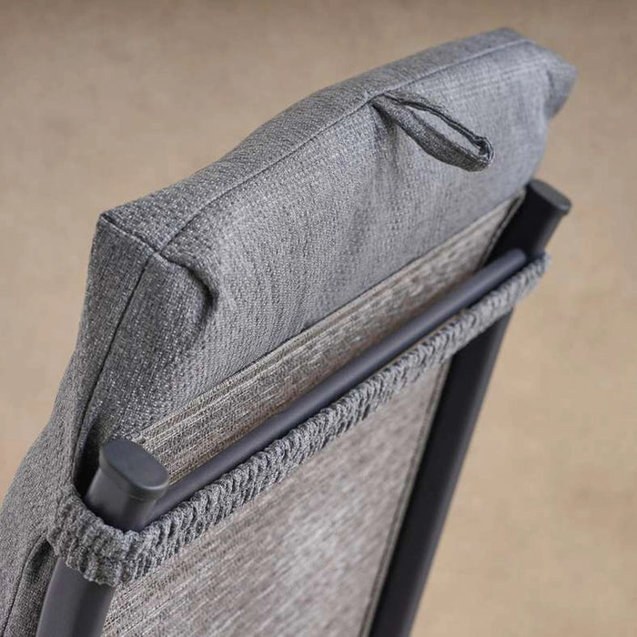 Velora Textured Water Repellant Outdoor Sun Lounger Seat Pads 43X114X5Cm - Grey