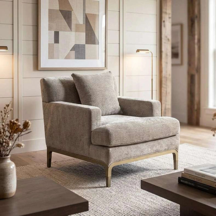 Vemon Single Seater Sofa- Beige