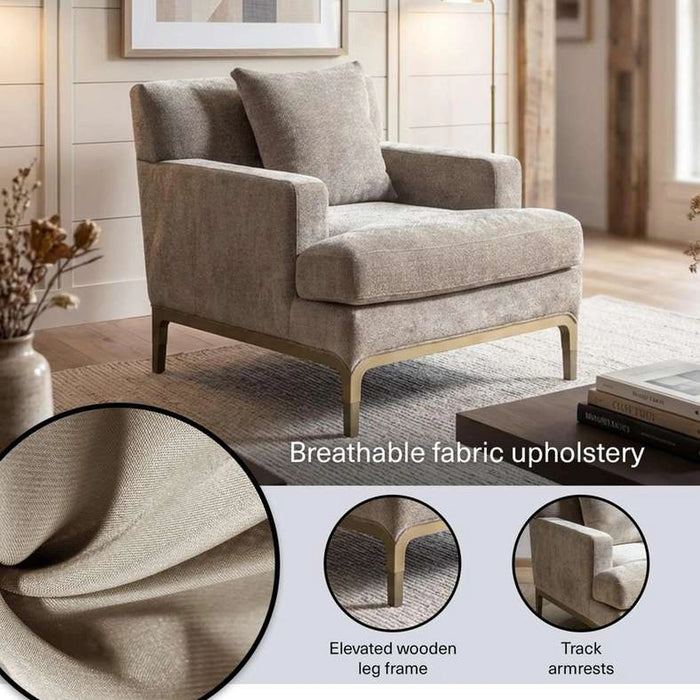 Vemon Single Seater Sofa- Beige