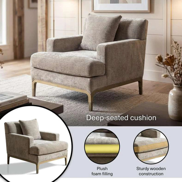 Vemon Single Seater Sofa- Beige