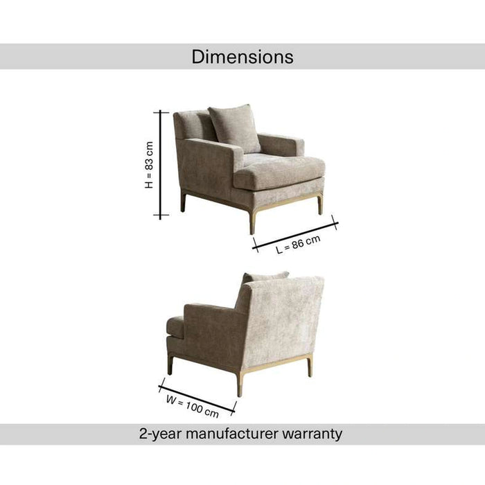 Vemon Single Seater Sofa- Beige