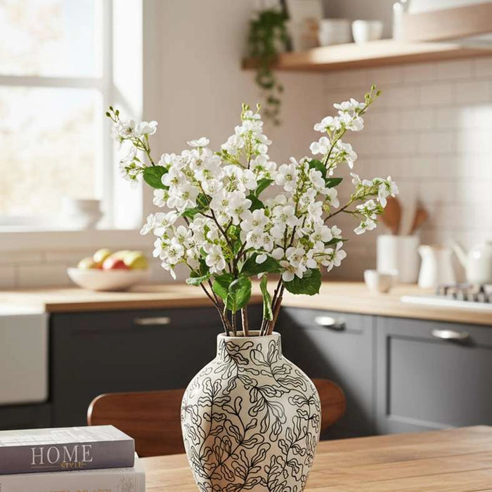 Verbena Artificial Stem Flower H88Cm - White
