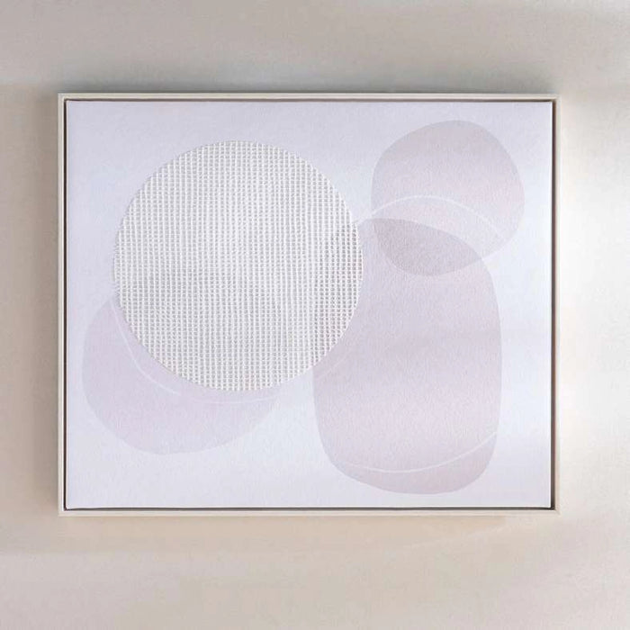 Vercetti Hand Painted Canvas Wall Art 60X50Cm - White