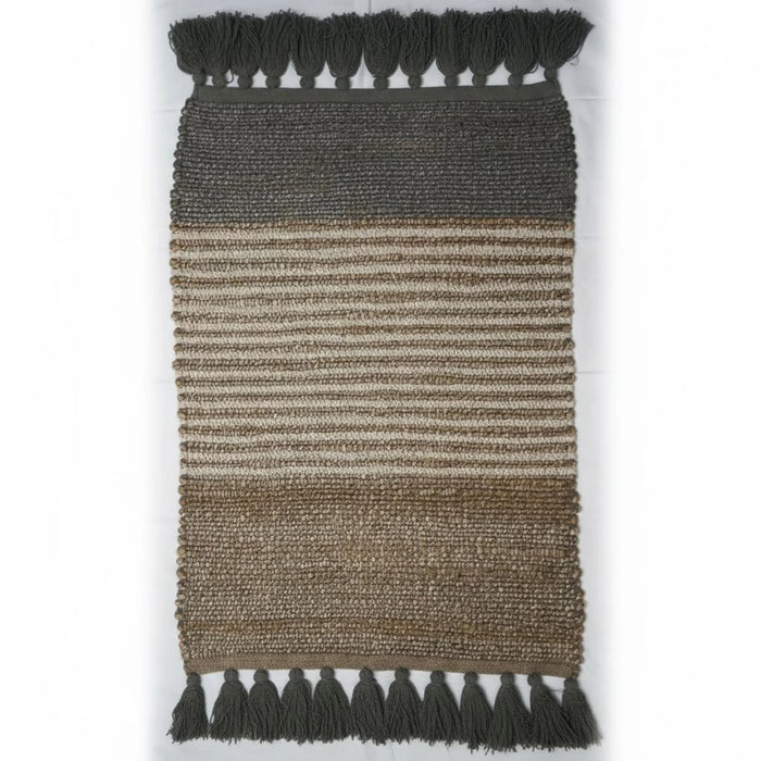 Verdan Handwoven Jute & Cotton Dhurrie 60X90Cm - Natural