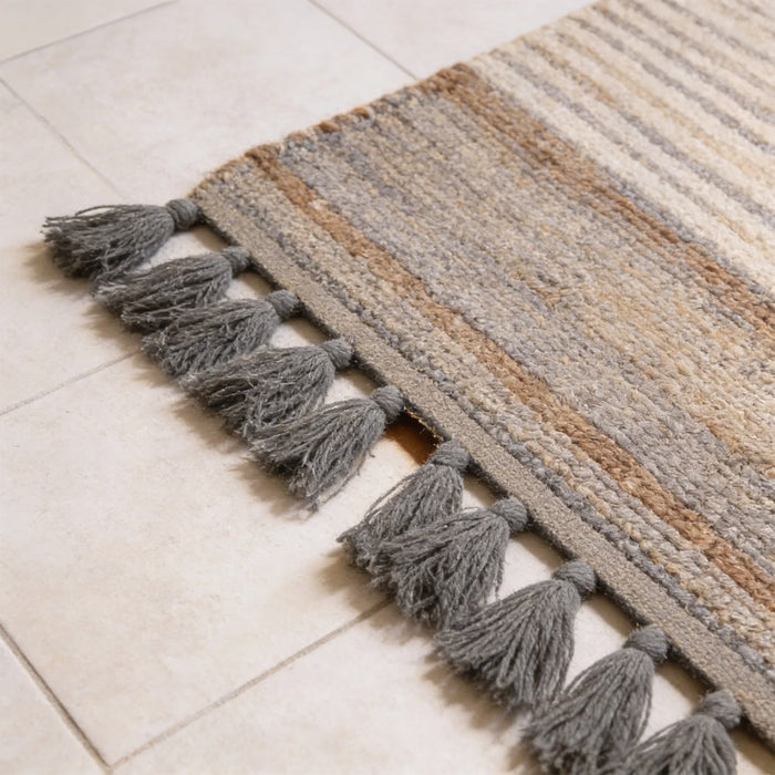 Verdan Handwoven Jute & Cotton Dhurrie 90X150Cm - Natural