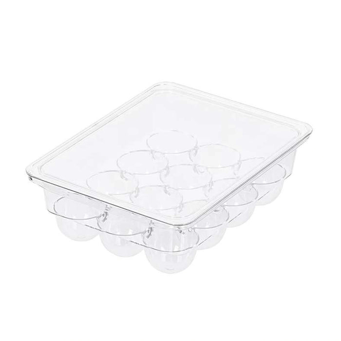 Verde 12 Slot Egg Organizer With Lid 22.4X17.4X7.8Cm -Clear