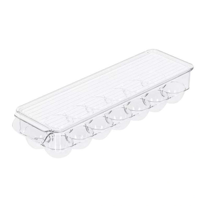 Verde 14 Slot Egg Organizer With Lid 36.5X11X7.5Cm -Clear