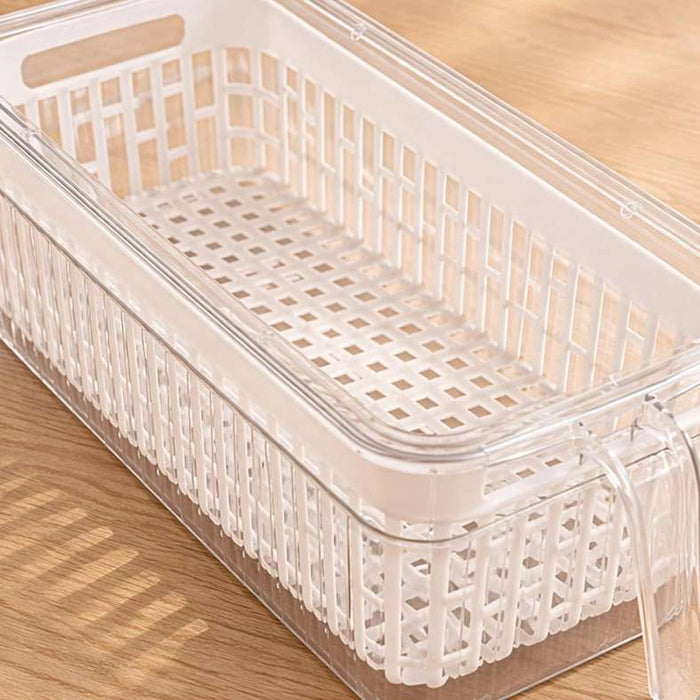 Verde Fridge Organizer With Draining Basket 29.5X13.7X13.2Cm -Clear
