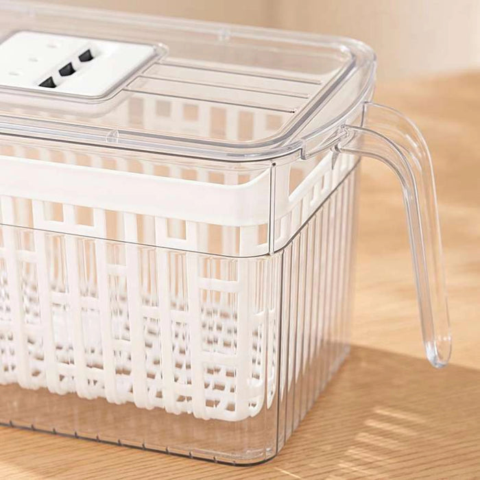 Verde Fridge Organizer With Draining Basket 29.5X13.7X13.2Cm -Clear
