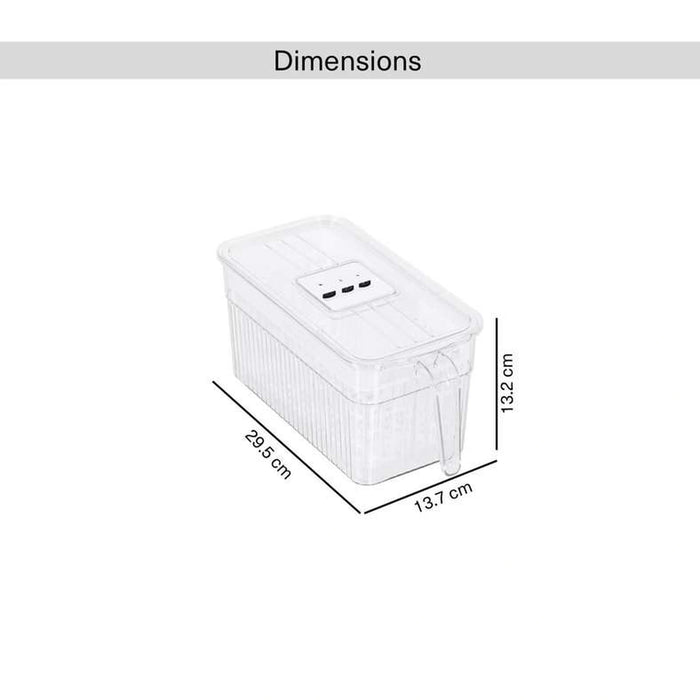 Verde Fridge Organizer With Draining Basket 29.5X13.7X13.2Cm -Clear