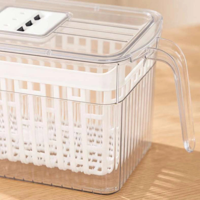 Verde Fridge Organizer With Draining Basket 31.5X15X14.2Cm -Clear
