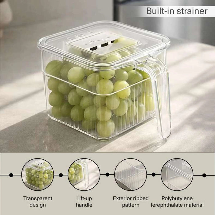 Verde Fridge Organizer With Handle 16.5X13.8X10.5Cm -Clear