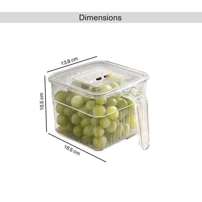Verde Fridge Organizer With Handle 16.5X13.8X10.5Cm -Clear