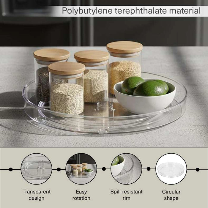 Verde Lazy Susan Fridge Organizer Dia23.5X4Cm -Clear