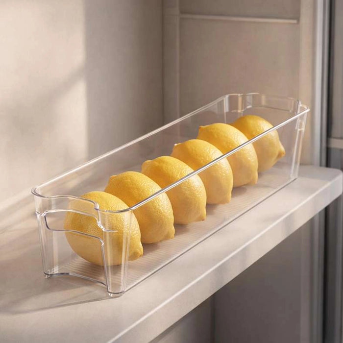 Verde Narrow Fridge Organizer Bin 37.2X10.8X9.9Cm -Clear