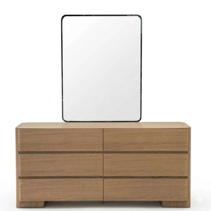 Verguay Dresser With 6 Drawer & Mirror - Natural