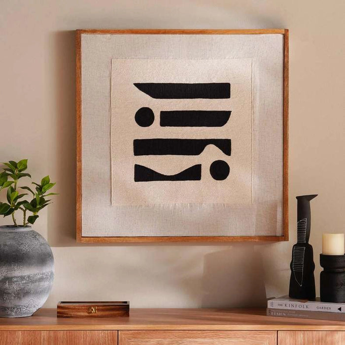 Vermont Handmade Wooden Framed Wall Art 70X70Cm - Black