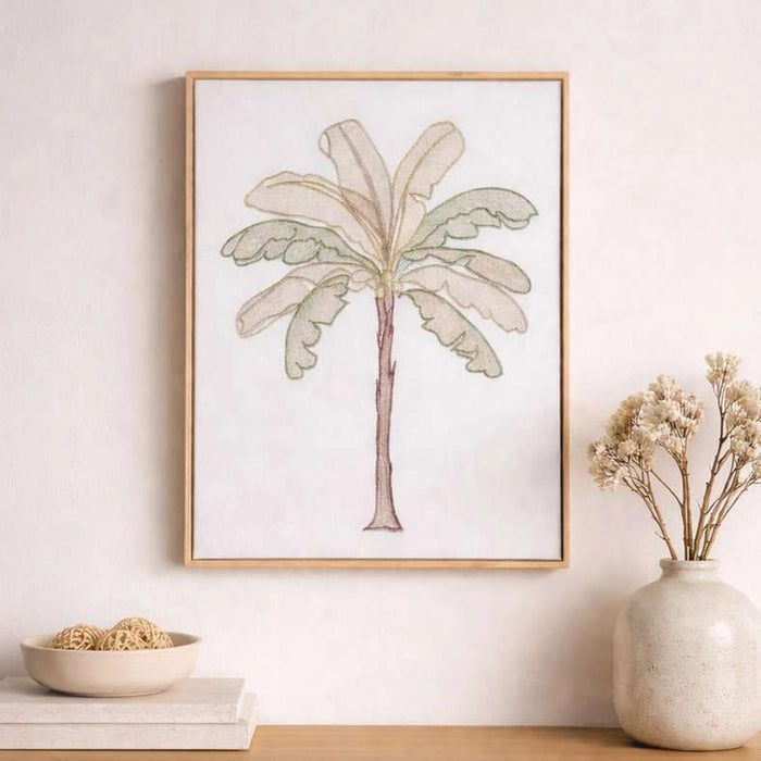 Vernon Embroided 3D Canvas Wall Art 40X50Cm - Green